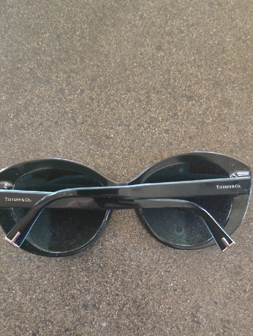 Tiffany & Co. Black Round Sunglasses with Light Blue Temples - Picture 2 of 3